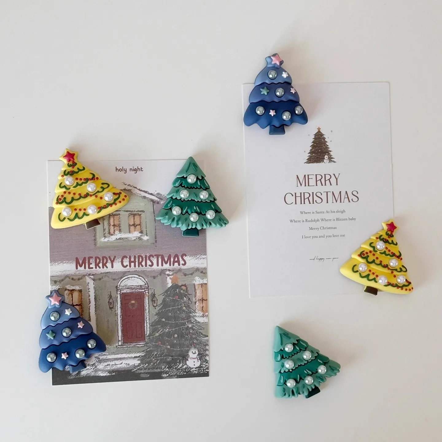 Diy Christmas Fridge Magnet Decorative Tree Strong Suction Soft Magnetic Christmas Eve 3D Stereoscopic Magnetic Cartoon Stickers