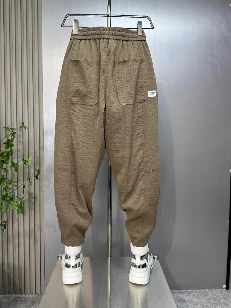 Pantalones bombachos para hombre, pantalón militar holgado con múltiples bolsillos, pantalones largos de moda Coreana de alta calidad para correr, 2024