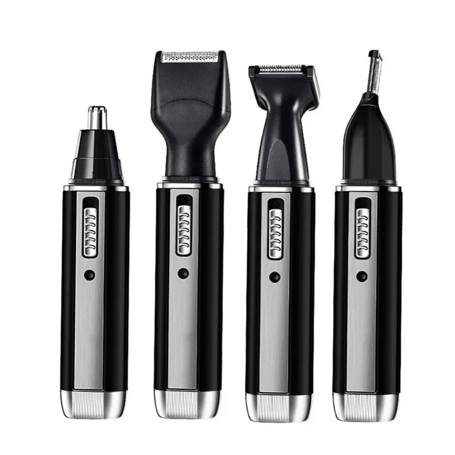 Sleek, convenient, and versatile 4-in-1 compact nose hair trimmer for men - Portable grooming kit for precision shaping of beard