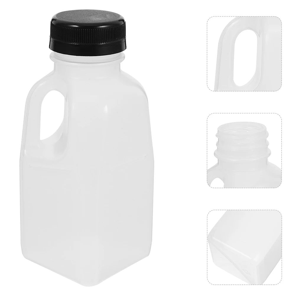 

6pcs Reusable Sealed Beverage Bottles Portable Juice Milk Container Leakproof Drink Bottles With Lids Empty Water Plastic Bottle