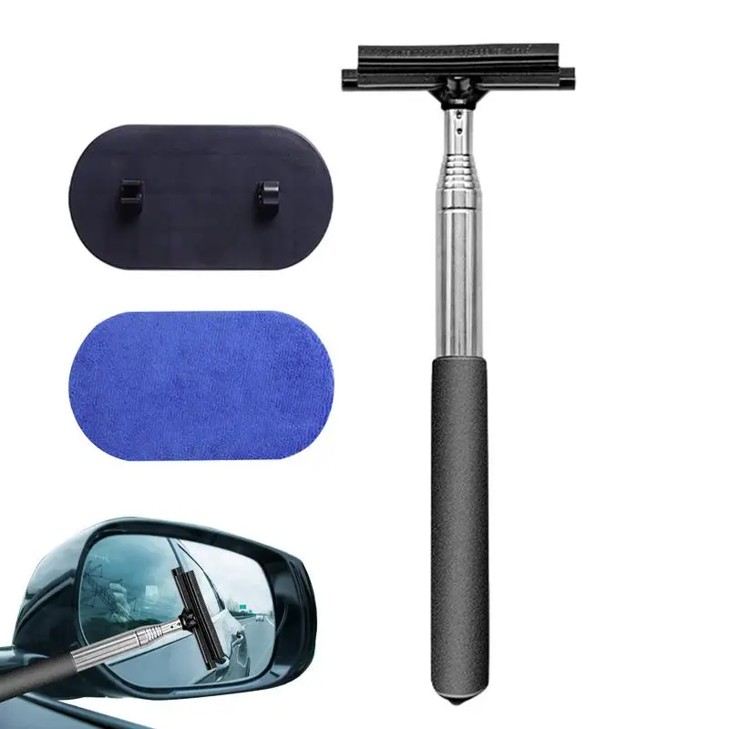 Car Window Squeegee With Handle Extendable Handle Car Side Mirror Squeegee Telescopic Rearview Mirror Squeegee  Cleaning Tool