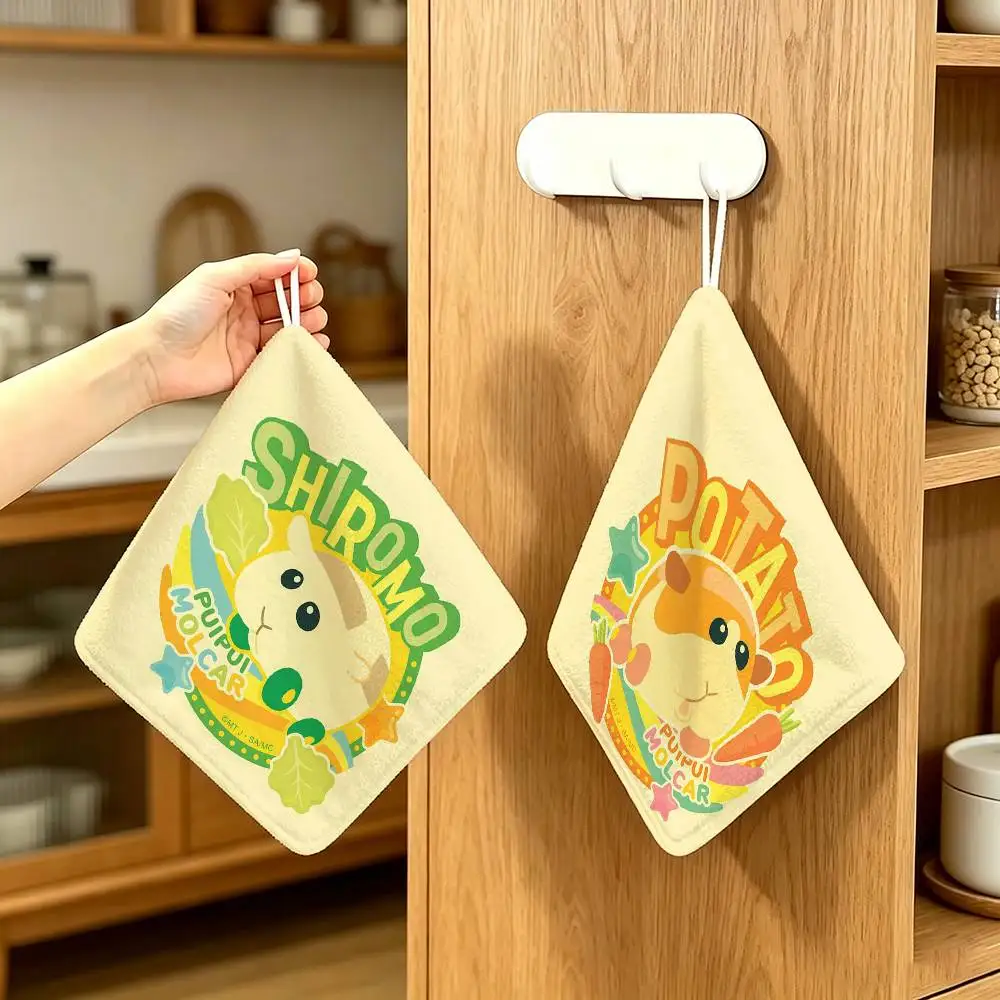 CUTE Pui Pui Molcar Cartoon  Anime Polyester Hanging Kitchen Hand Towel Durable Wear Resistant  Versatile Use Throughout Home