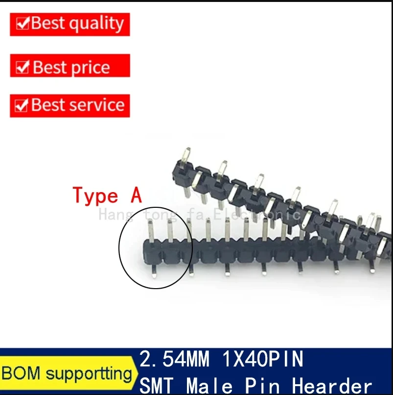 10 stücke 2,54mm 1X3/5/6/10P 20P 40P SMD Misplaced männlichen Einreihige SMT 40P Stapelbare PCB Weibliche Pin Header Buchse Stecker lange 7,5