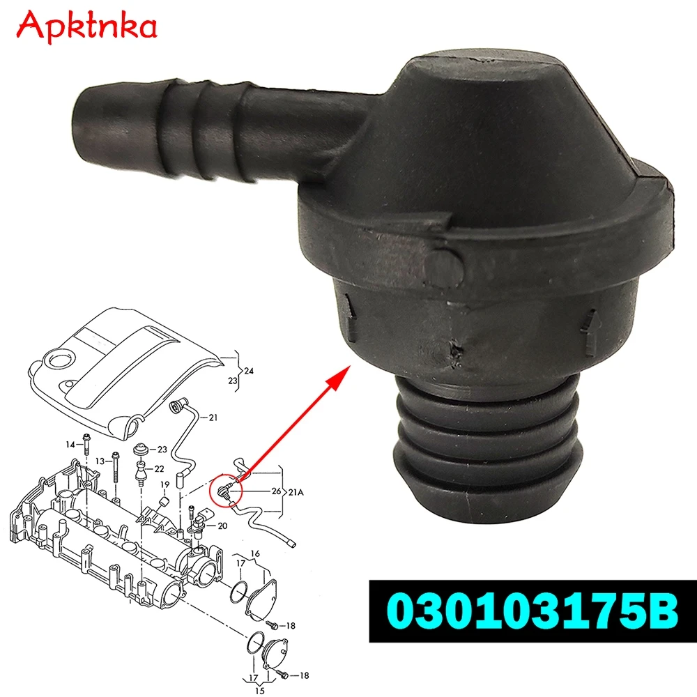 APKTNKA Engine Breather Hose One Way Valve For AUDI A1 A3 S3 8P VW Beetle Caddy 2k Golf 5 6 Jetta Sportwagen Polo EOS Touran