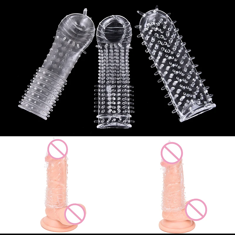 Soft Reusable Full Cover Flexible Glue Skin Cock Sleeve Delay Extension Enlargement Party Toys For Adult