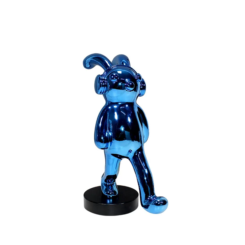 

Modern creative cartoon earphones bunny ornament electroplating model living room porch model room jewelry soft decoration