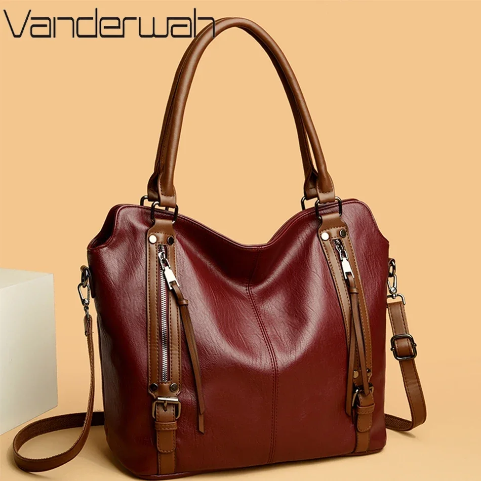 

Genuine Brand Women Tote Bags High Quality Leather Purses and Handbags Female Shoulder Crossbody Bags Casual Shopping Hand Bags