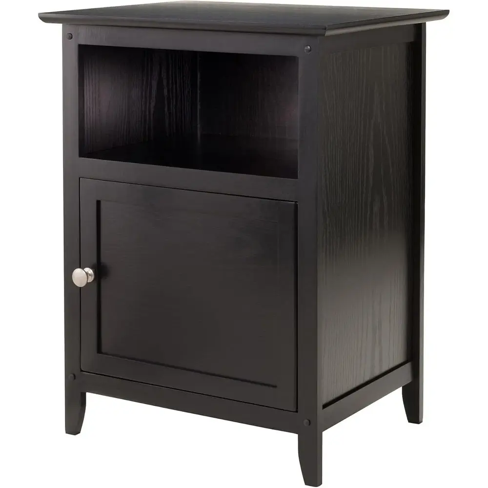 

Stylish Storage Black bedroom bedside table with a drawer and open storage space, suitable for family bedrooms and living rooms