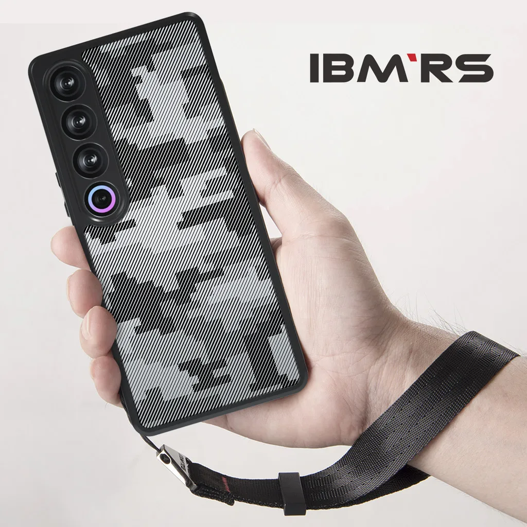 

IBMRS for Meizu 21 Pro camo phone case,Clear Hard Back Shockproof Advanced Protective Cover(Comes with wrist strap)