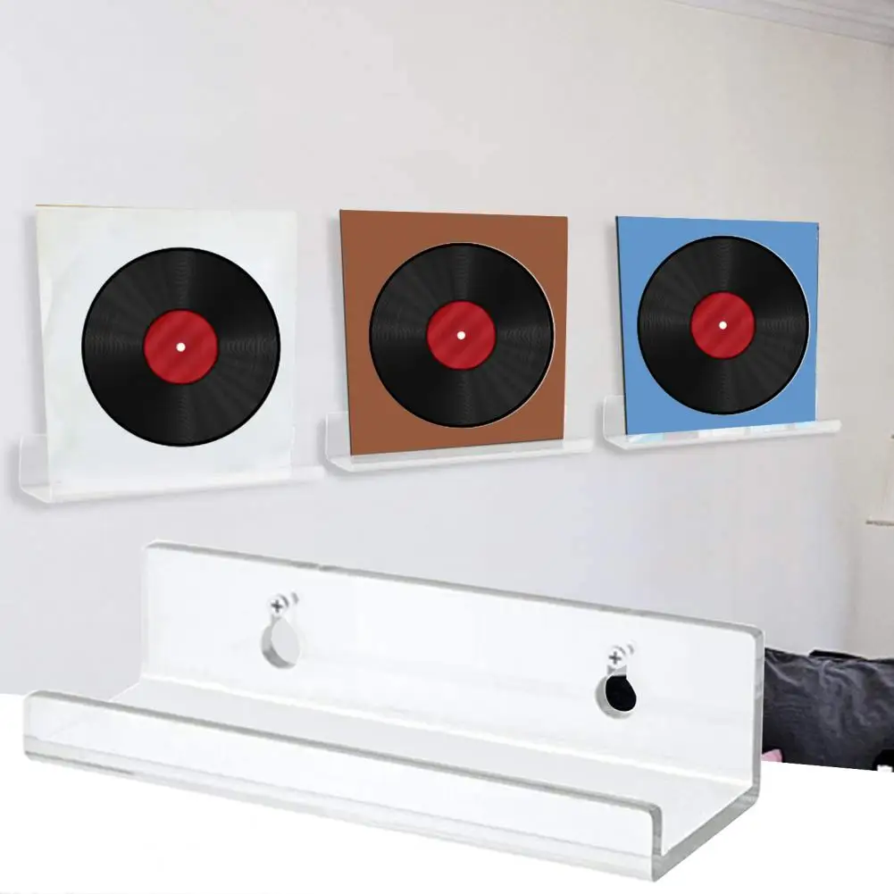 Vinyl Storage Acrylic Display Acrylic Vinyl Shelf Wall Mount Set for Sleek Music Album Display Floating for Bathroom for Vinyl