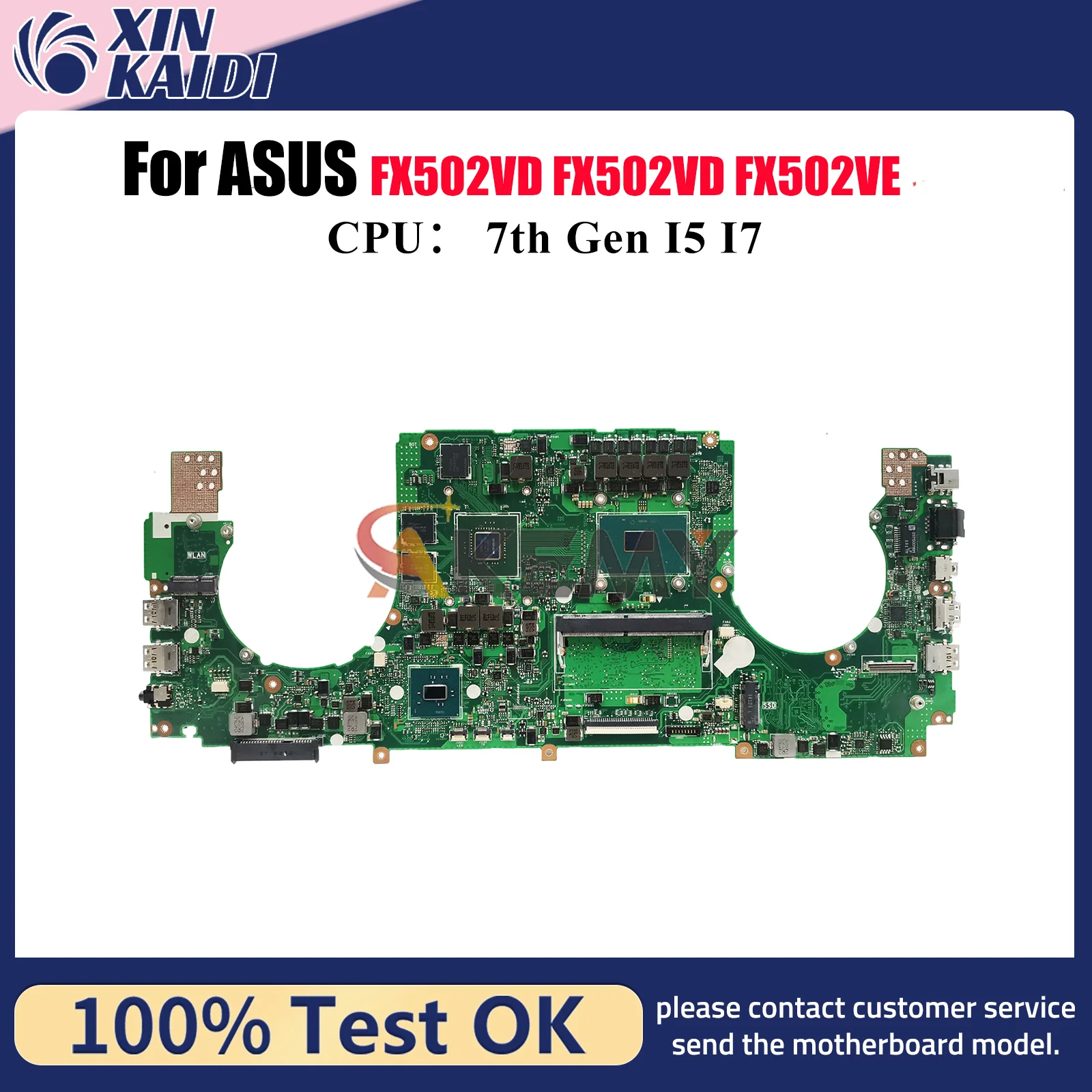 

FX502VD Laptop Motherboard For ASUS TUF Gaming FX502V FX502VE FX502VD Notebook Mainboard With I5 I7 CPU 100% tests OK fast ship