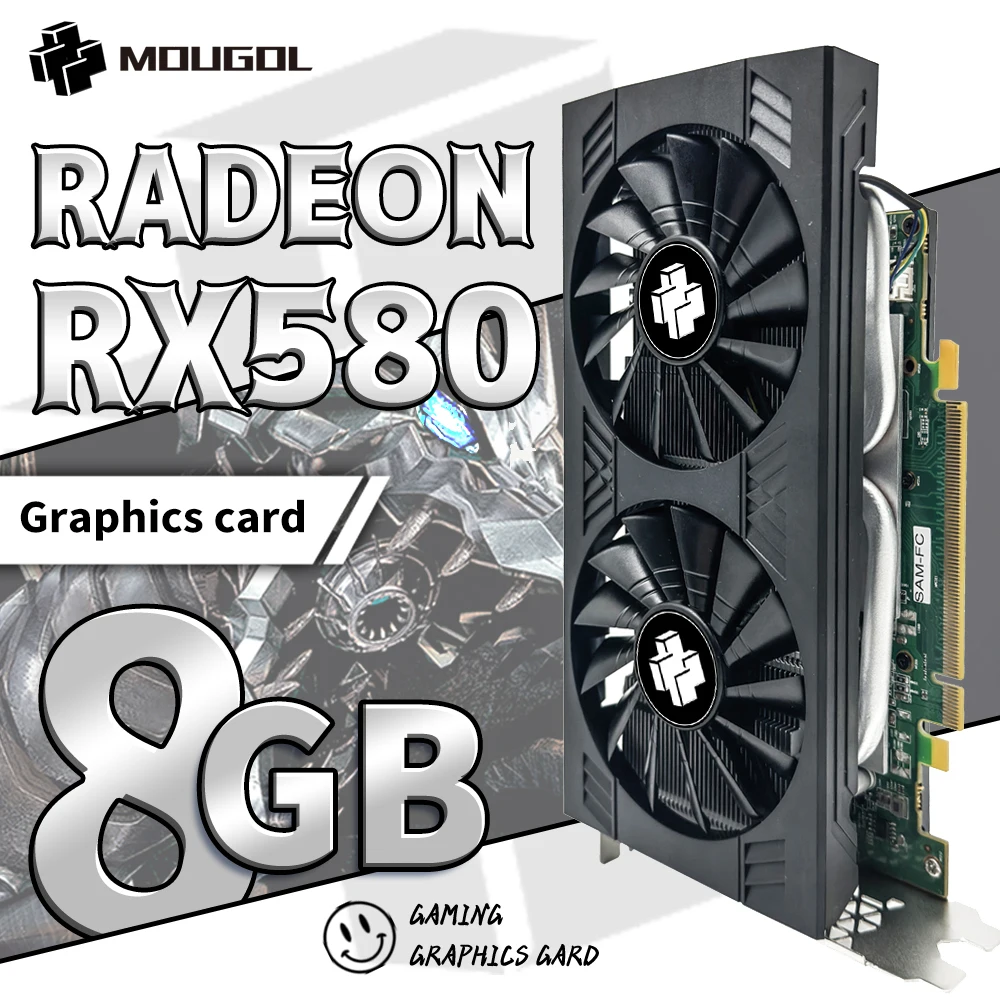 بطاقة رسومات RX580 8G ، ذاكرة GDDR5 ، بطاقة ألعاب الفيديو ، PCI Express × 16 ، HDMI للكمبيوتر المكتبي ، كامل ، جديد