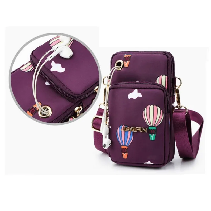 New Balloon Mobile Phone Crossbody Bags for Women Fashion Women Shoulder Bag Cell Phone Pouch With Headphone Plug 3 Layer Wallet