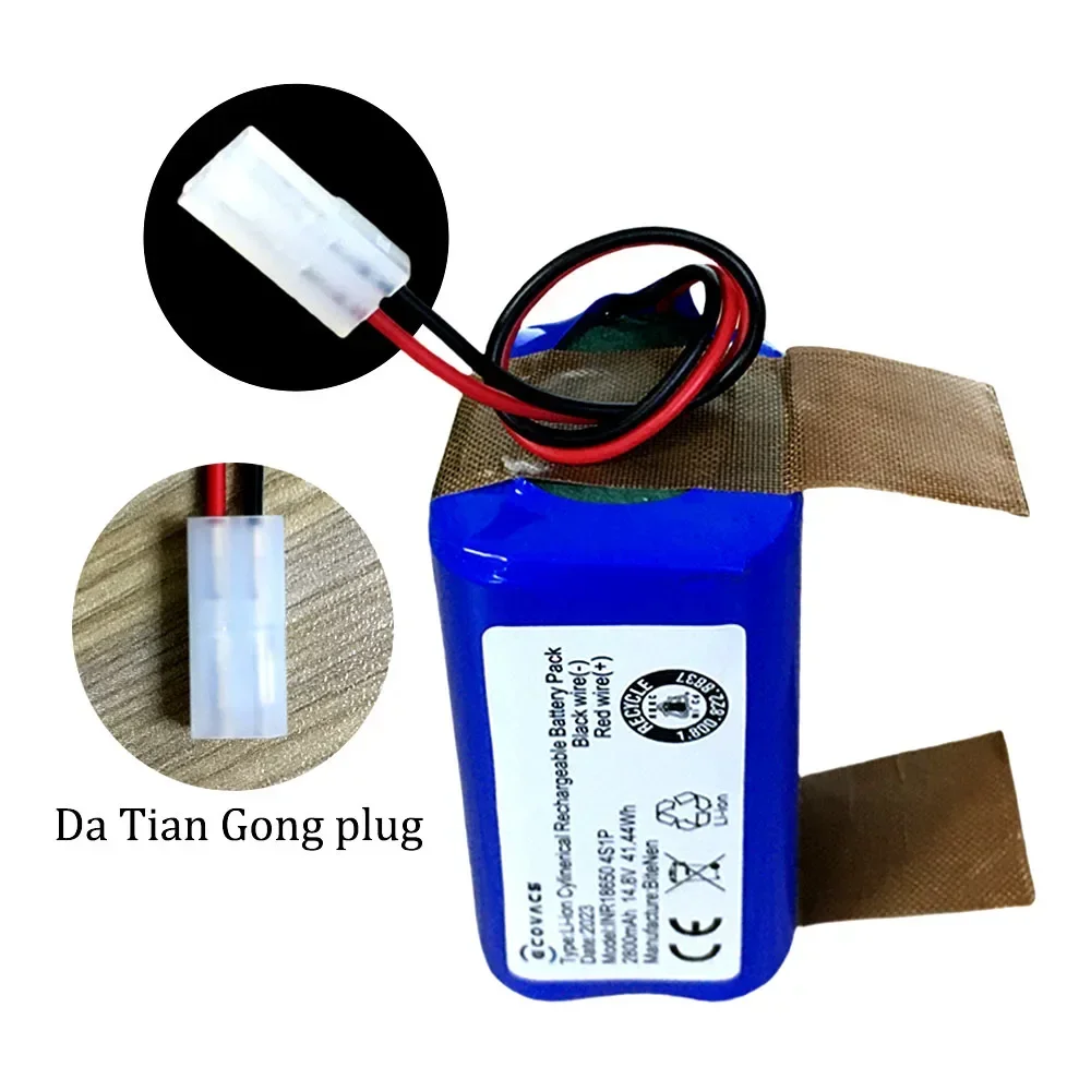 14.8V 2800mAh 100% New  Da Tian Gong plug Battery For Rowenta Tefal Explorer Serie 20 40 60 Robot Vacuum Cleaner Battery