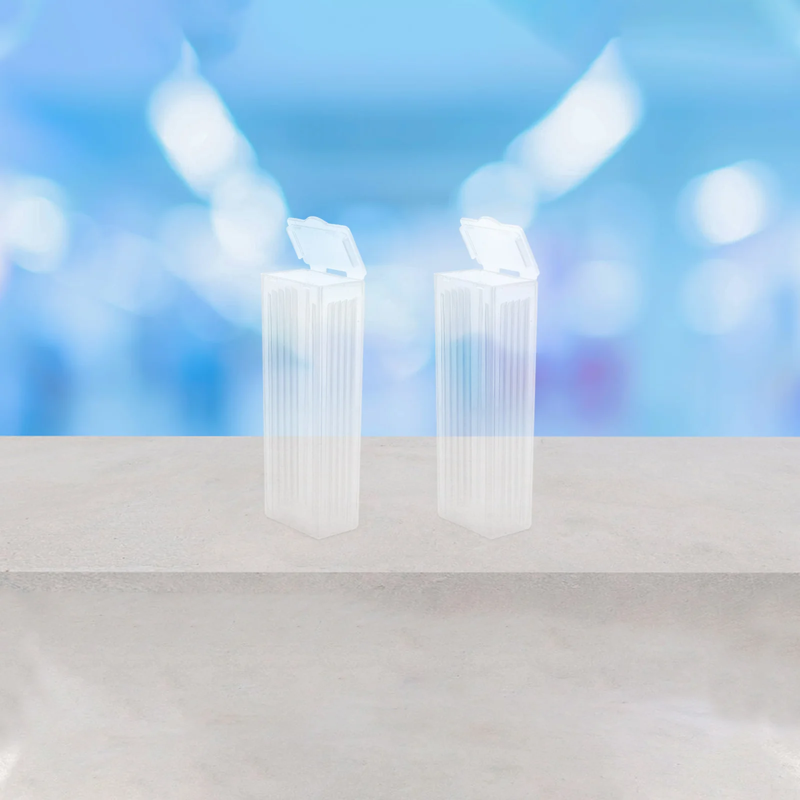 10 Pcs Microscope Slides Box Storage Organizer Plastic Rectangle Holder Storing Tool Glass Container Transparent Case