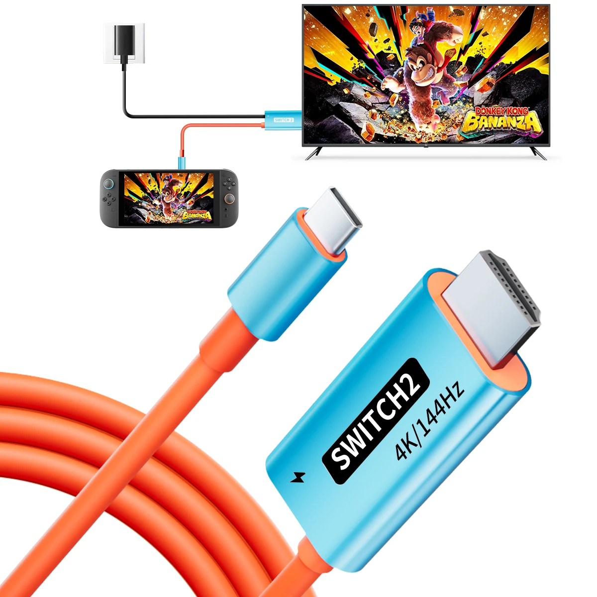 

Switch 2 TV Dock Docking Station for Nintendo Switch 2,Portable 2025 New Models Adapter Support 4K/144HZ TV Dock Mode, Blue Red