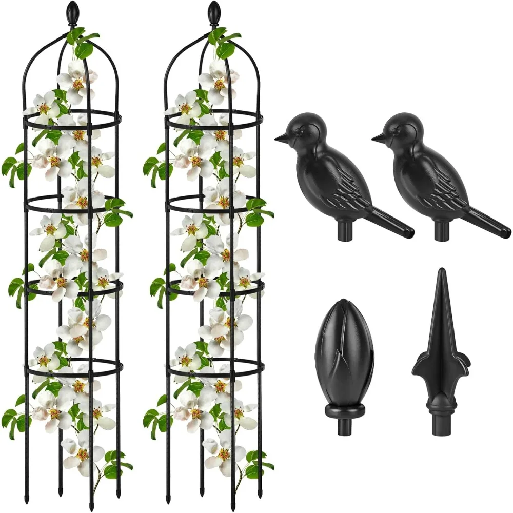 

2 Pcs 6 Ft Rustproof Metal Garden Trellis for Climbing Plants, Rose Bush Support Indoor Outdoor