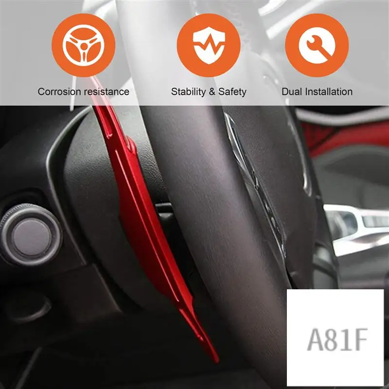 

2PCS/Pair Aluminum Steering Wheel Paddle Shifter Extension For Camaro 2017 2018 2019 Chevy C7 Corvette 2015-2019 (Red)
