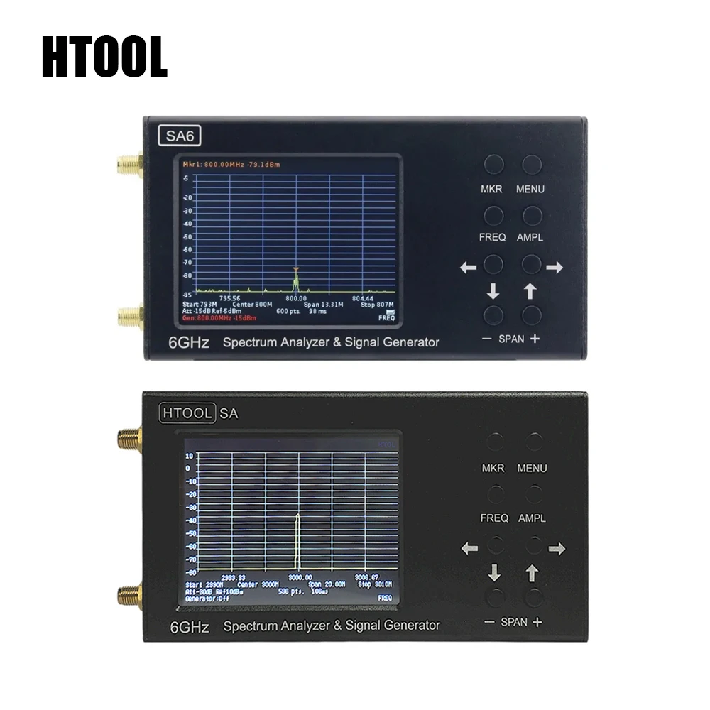 HTOOL SA6 Upgraded SA Spectrum Analyzer 35-6200MHz Signal Generator Provide PC Software Measuring Radio Signal Direction Compass