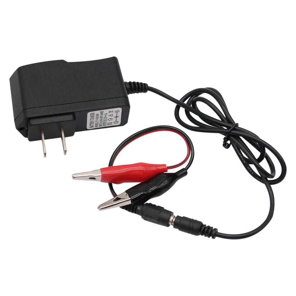 Cargador de batería seca de plomo y ácido para coche y motocicleta, herramienta eléctrica de juguete, adaptador de carga de corriente de Motor con Clip, 12 V, 1000mA, 12 V, 1A