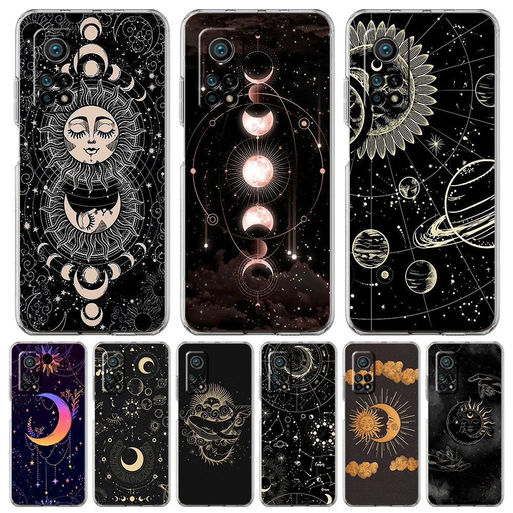 Suns Moons Clouds Astrological Phone Case for Xiaomi Mi Poco F3 X3 X4 GT NFC M3 M4 11 Ultra 12 11X 11i Pro Lite 5G Soft Cover