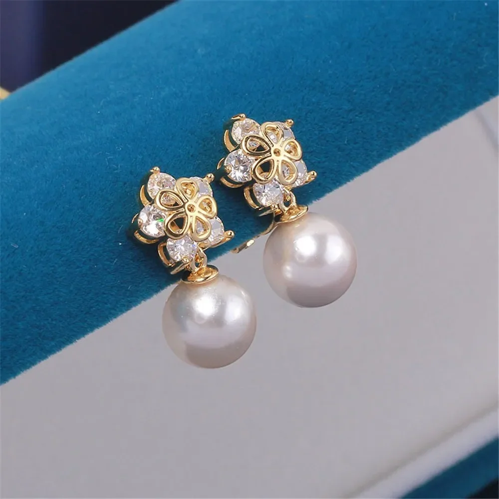 

Gold Plated Pearl Earring Settings, DIY Jewelry Making Supplies, Blank Ear Stud Bases for Handmade Accessories, 1pair No Pearl