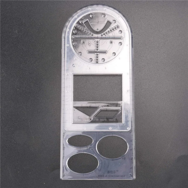 

AB97-4Pcs Multifunctional Geometric Ruler Measuring Drawing Ruler Plastic Mathematics Tools For Student School Office Supply