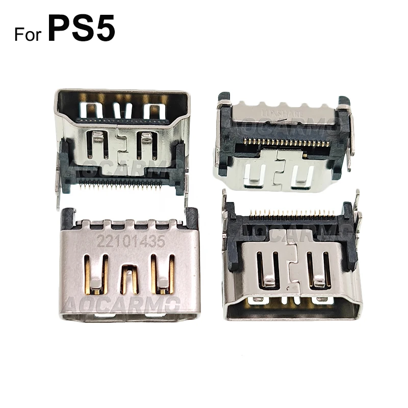 Aocarmo 5Pcs HD Interface For PS5 HDMI-compatible Port Socket Interface For Sony Play Station 5 Connector Replacement Part