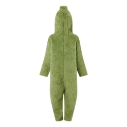 Green Big Monster Costume for Adult Kids Halloween Christmas Cartoon Hooded Romper Gloves Role Playing Party Cosplay