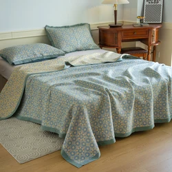 Bonenjoy 100% Cotton Bedspread Single Size Blanket Queen Size Bed Linen 침대커버 Retro Style Bed Sheets High Quality (No Pillowcase)