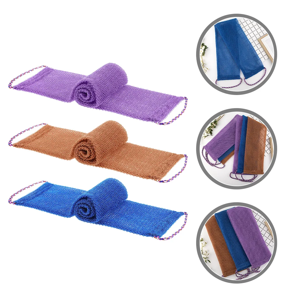 

3 Pcs Bath Towels Exfoliating Supplies for Scrubber Back Pull Showering Nylon Body Cloths Travel