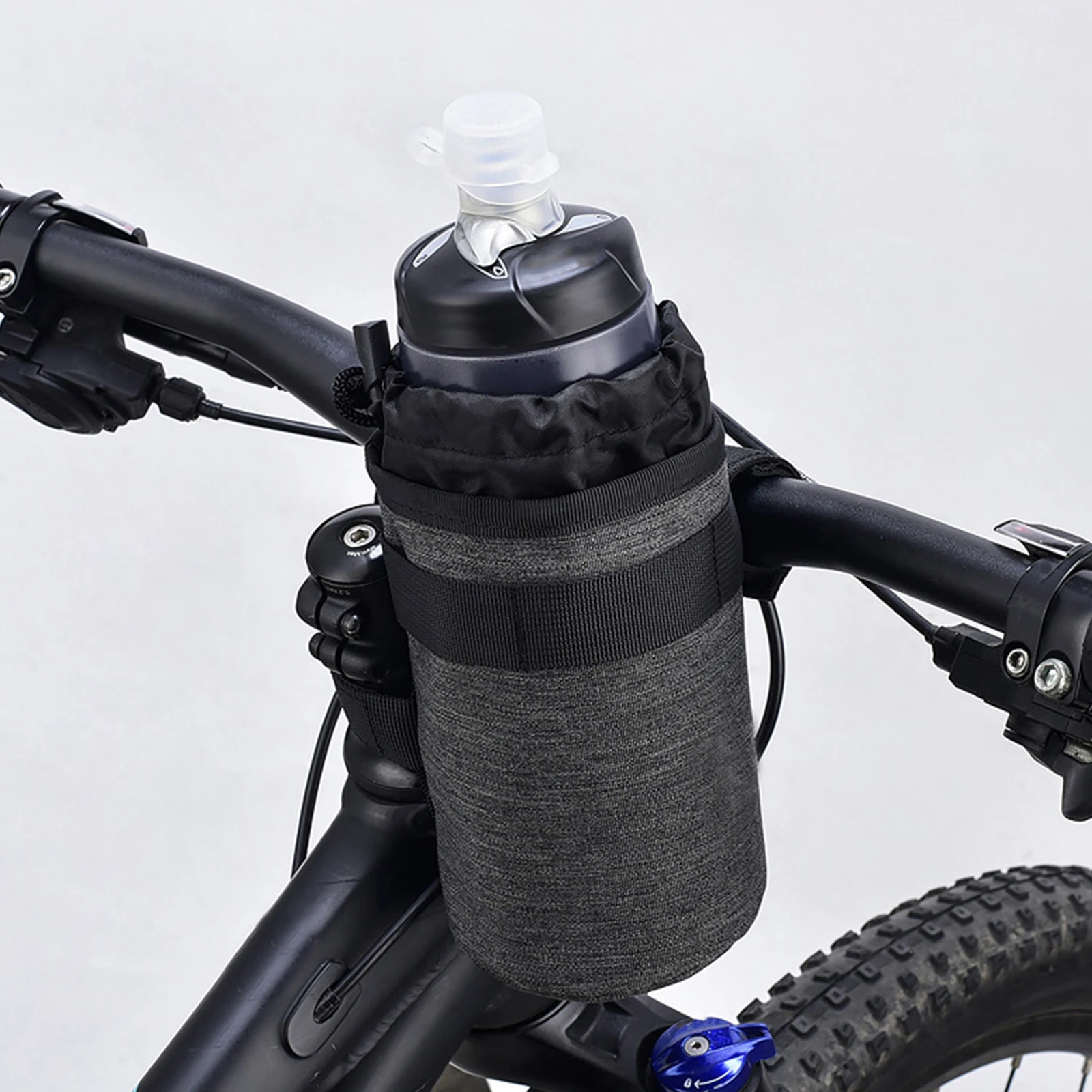 

Insulated Bike Front Bag for Water Bottle Holder Pouch Cycling Handlebar Carrier Polyester Lightweight Durable Gift