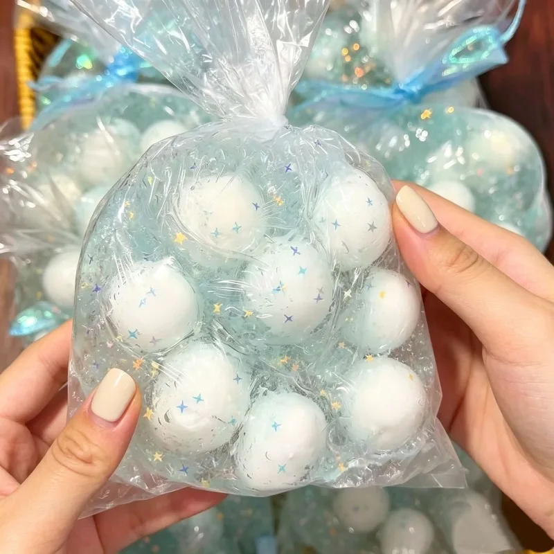 

Sea Salt Crystal Crush Bag Fidget Water Beads Stress Relief Sensory Clear Squishy Anti-Anxiety with Stars for Adults Kids Gift