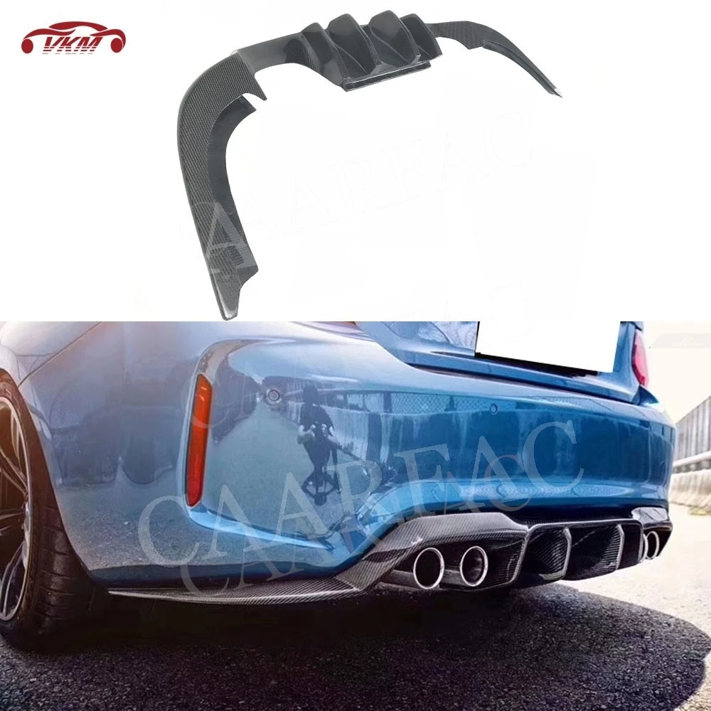 Carbon-Heckdiffusor-Splitter für BMW 2er F87 M2 Coupé 2016 2017 FRP-Finnen im Haifisch-Stil Unterfahrschutz