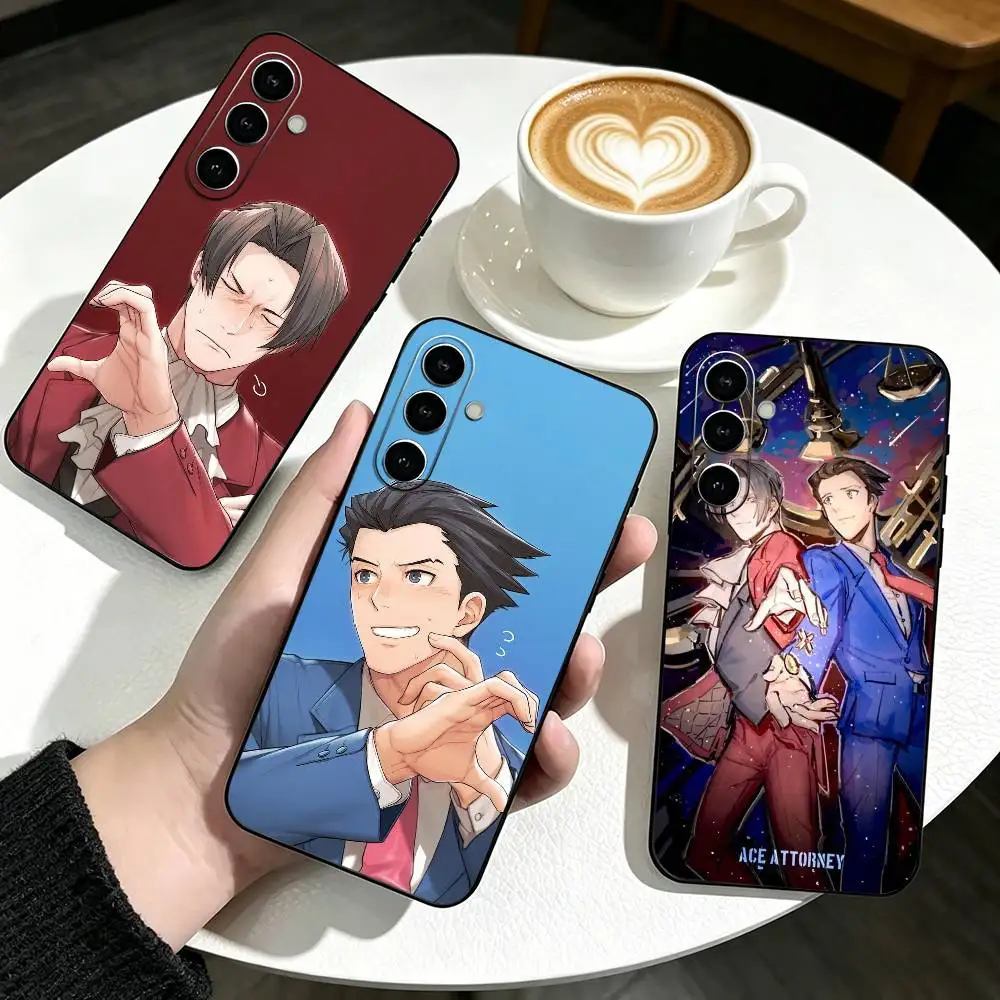 Coque de téléphone Games A-Ace A- Attorney pour Samsung Galaxy A73,A72,A71,A70,A53,A52,A51, autres, couverture noire souple