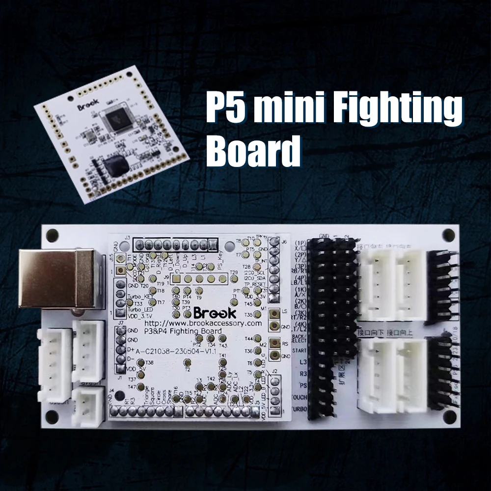 Brook P5 Mini Fighting Board Mini Hitbox PCB Arcade Leverless Controller PS5 Fighting Game Encoder For PC/NS/PS3/PS4/PS5