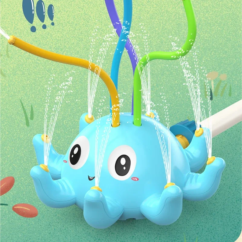 Outdoor Water Sprinkler Toys for Kid 3 4 5 6 7 Year Baby Bath Toys Backyard Spray Water Toys Octopus Sprinkler Toy for Children