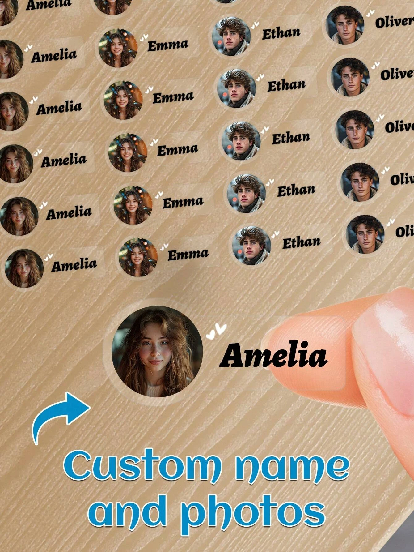 

Персонализированные наклейки для селфи, фото на заказ, виниловые наклейки с милым мультяшным рисунком, водонепроницаемый съемный ланчбокс для дома, Chr