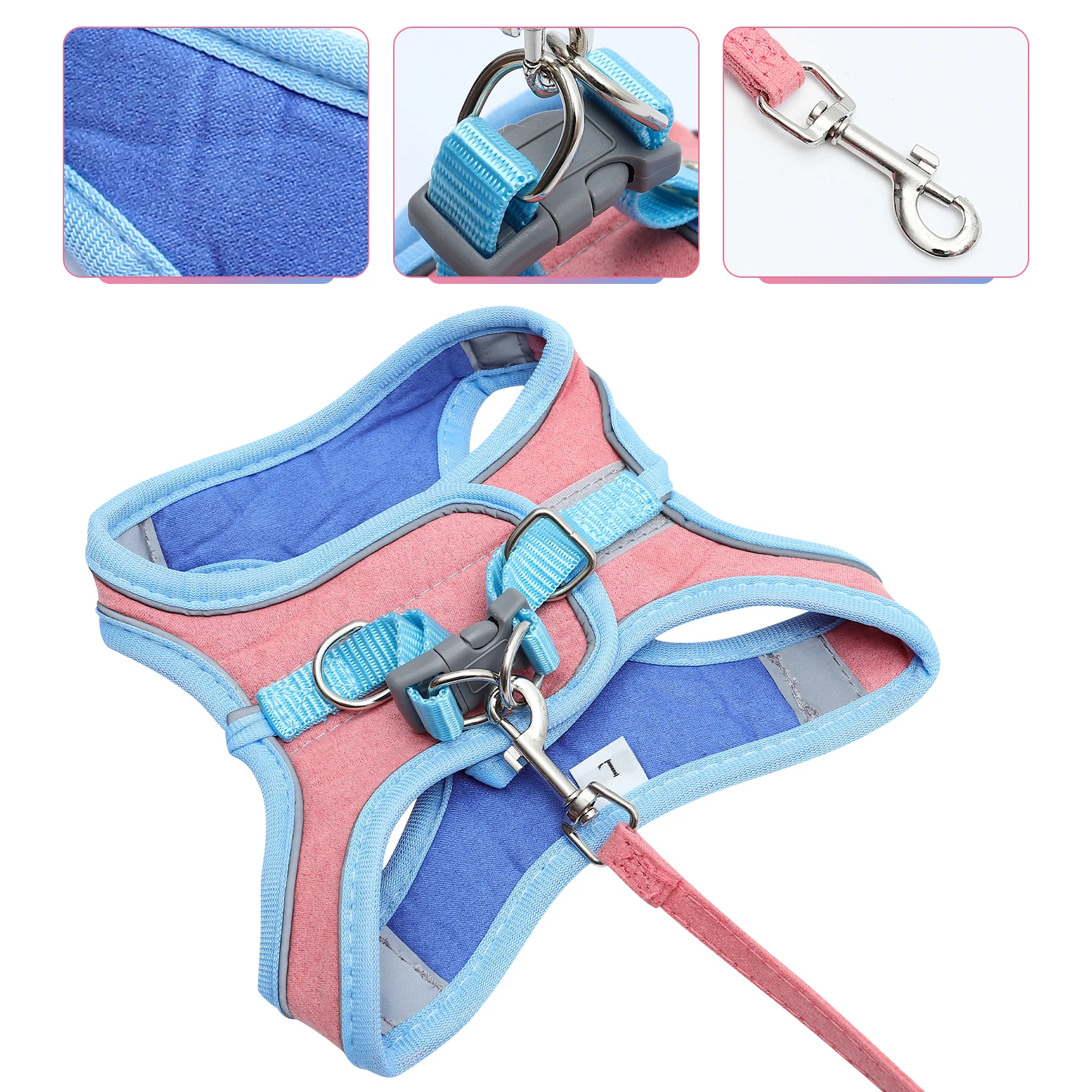 

Adjustable Pet Harness Vest Lightweight Puppy Dog Kitten Suede Breathable Outdoors Cozy Comfortable Fashionable Pet for Small