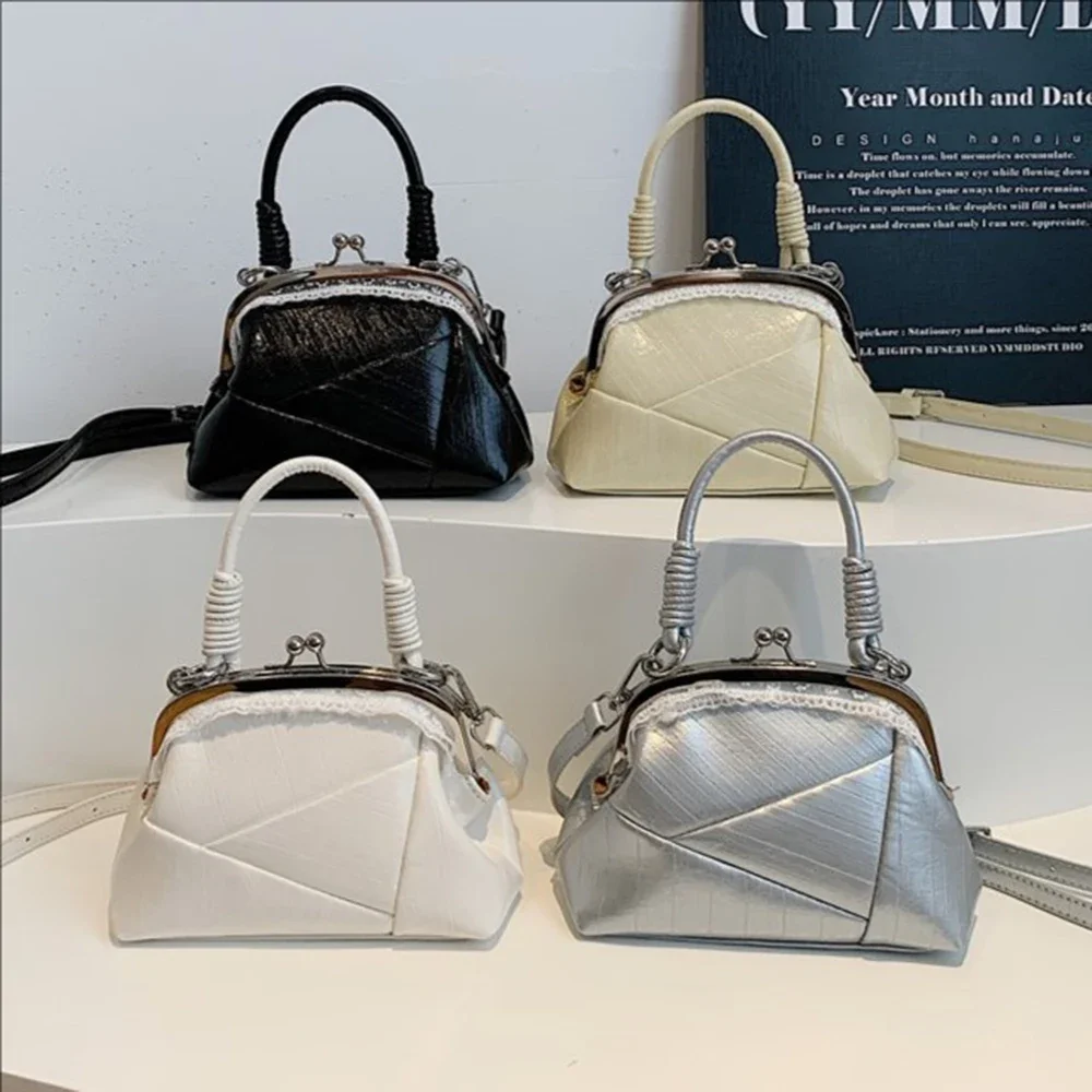 

Женская модная сумка через плечо с дизайном щипцов, универсальная пригородная сумка на плечо, универсальная стильная ручная сумка из искусственной кожи, серебристая