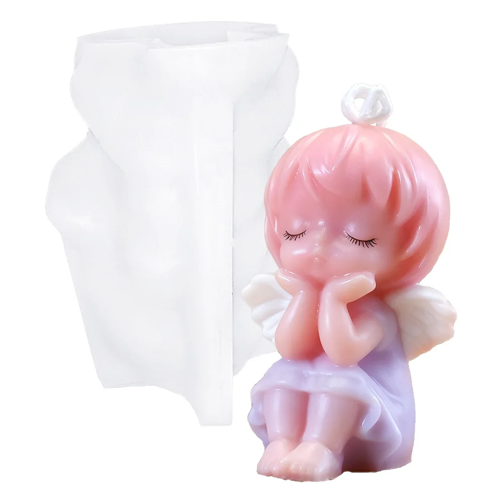 

Силиконовая форма для девочек-ангелов, 3D форма для свечей с ангелом, форма для изготовления свечей, ароматический воск, ароматерапия, форма для изготовления шоколадного торта