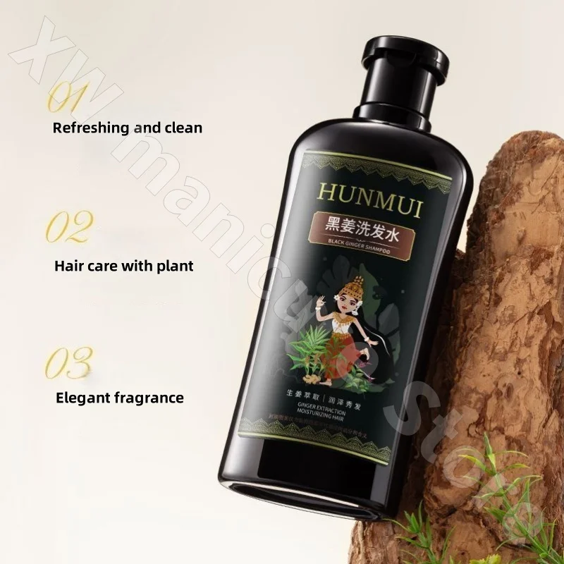 Thai Black Ginger Shampoo Oil Control Refreshing Flush Relieve Itch Rejuvenation and Nourishing Black Ginger Shampoo 400ml