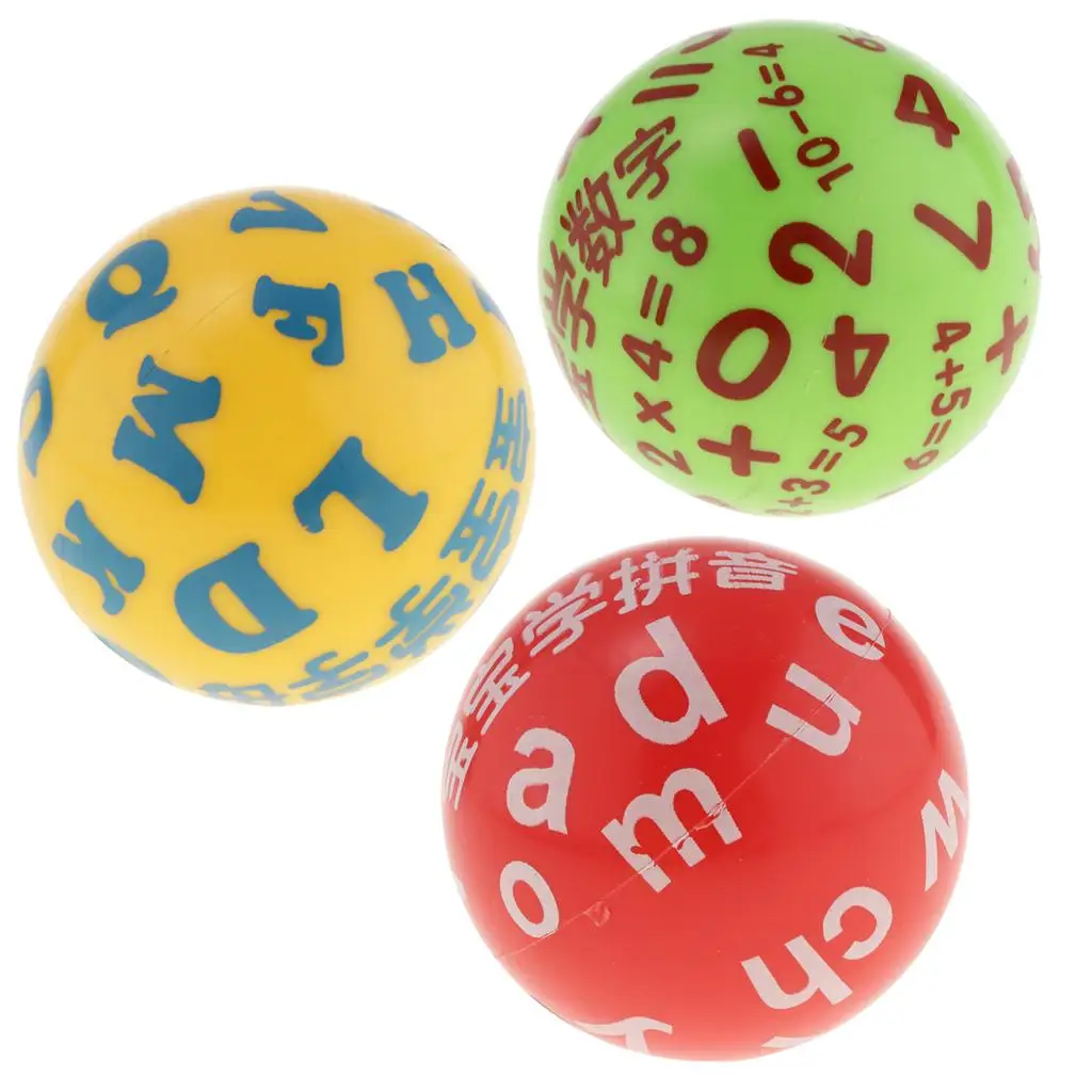 3pcs 7.5cm Bouncy Ball Set, Party Bag Filler, Infants Bathing Water Play Toy,