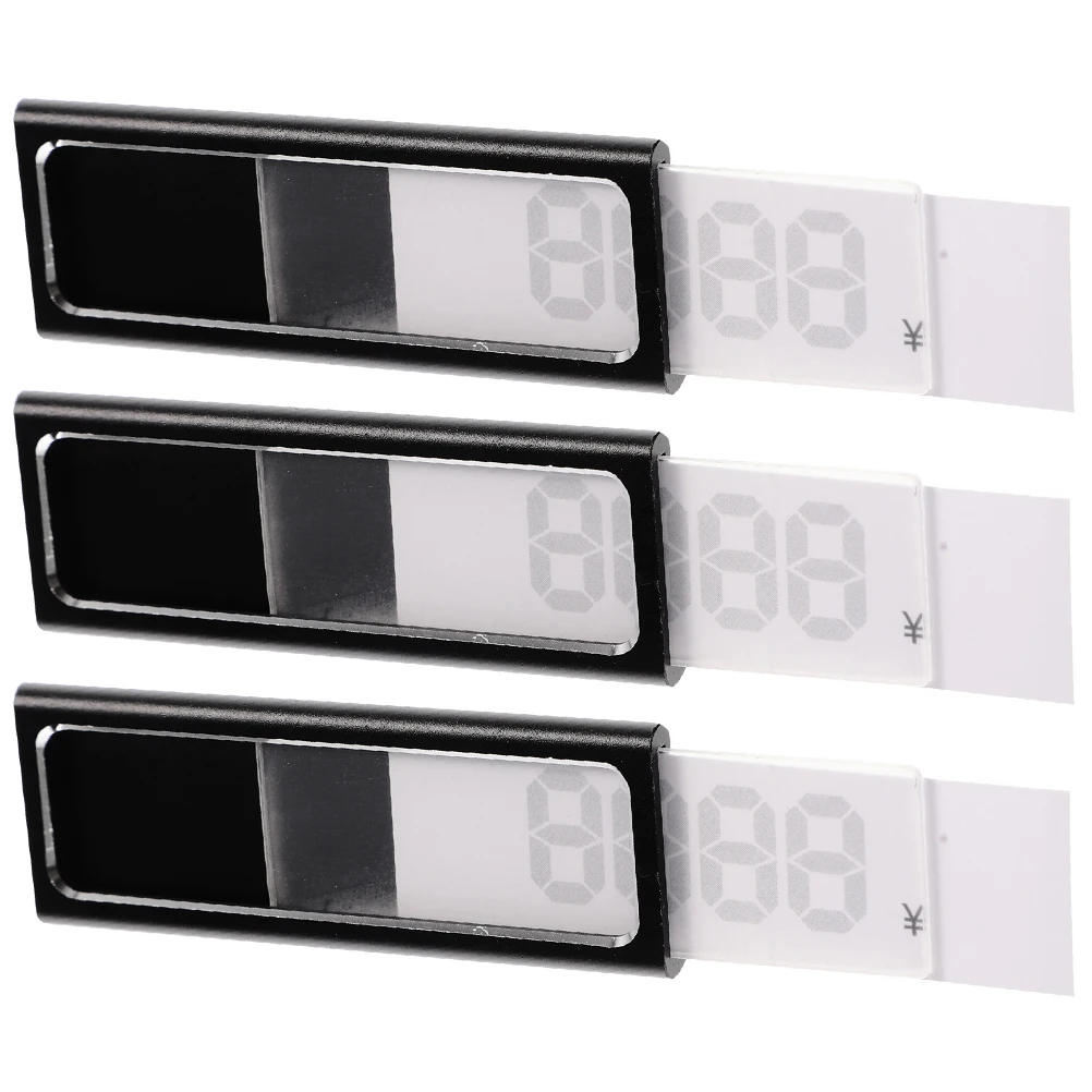 

3pcs Price Tag Display Board High Transparency Aluminum Alloy Label Holder for Cake Shop Supermarket Shelf Sign Holders Retail