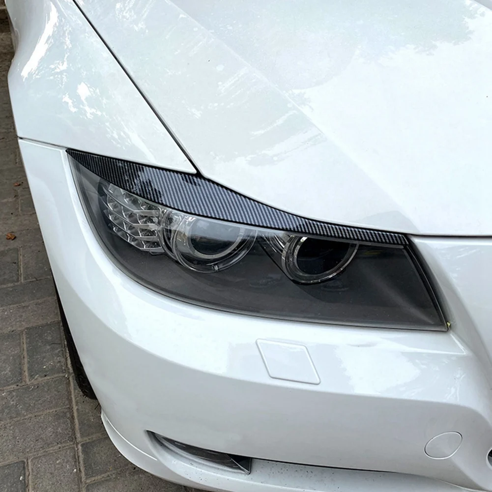 Car Headlights Eyebrows Eyelids Cover Eyelash Head Light Stickers For BMW 3 Series E90 E91 320I 330I 05-12-A28K