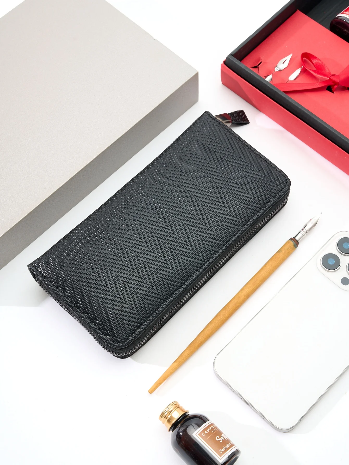 Fashion Retro Simple Long Wallet Business Office Commute Large Capacity Multi-Card Slot Portable Long Zipper Wallet Phone Wallet - view 3