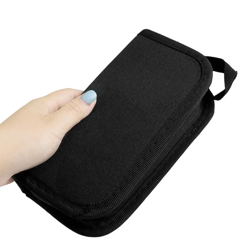 Bolsa de herramientas portátil multifuncional para reparación de relojes, almacenamiento con cremallera para herramientas técnicas pequeñas, estuche EDC duradero y práctico, color negro