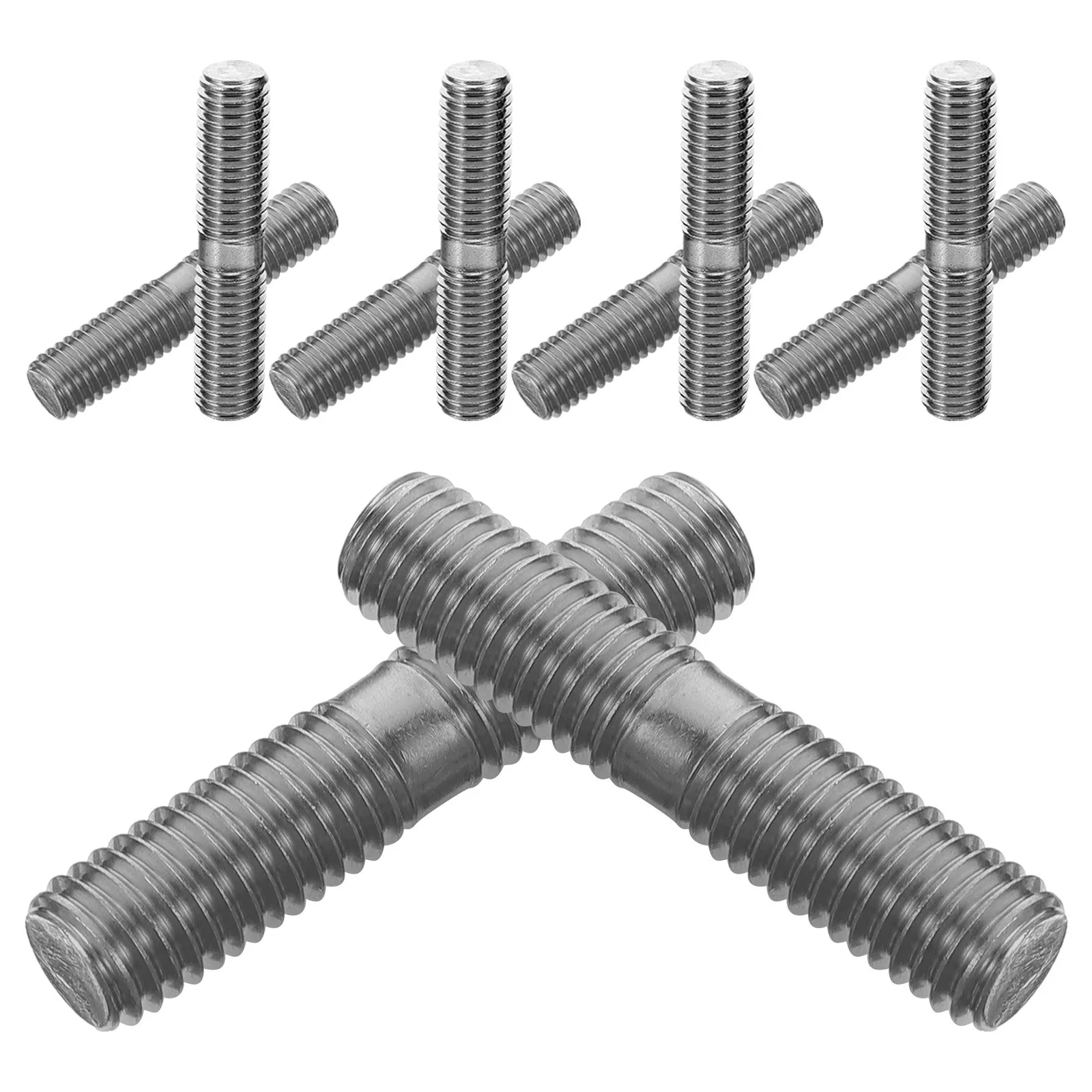 

10Pcs Stainless Steel Double-Ended Screws Fine Rods Threads Durable Corrosion-Resistant DIY Projects Wheel Conversion