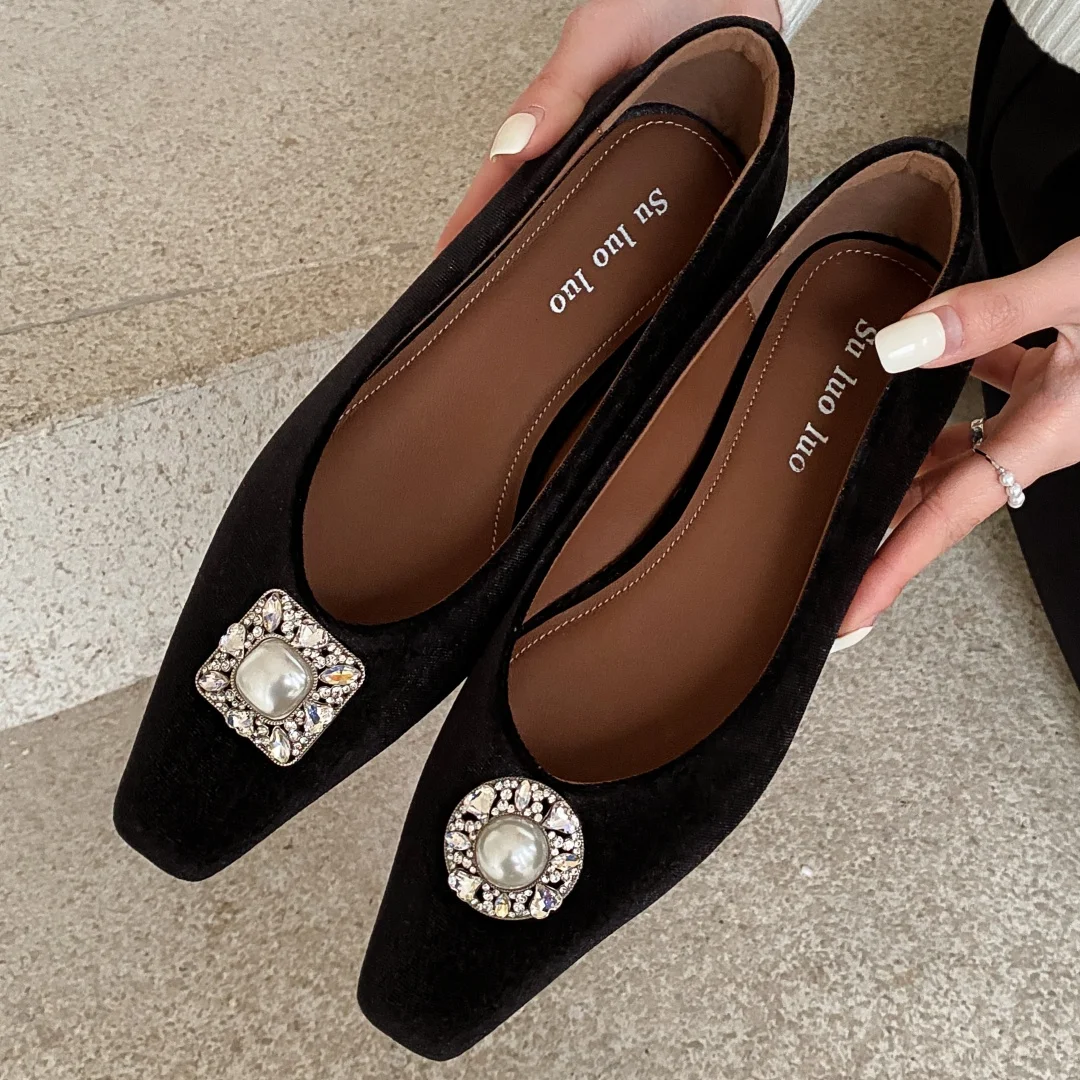 

Danxuefei женские бархатные туфли-лодочки без шнуровки с квадратным носком, элегантные женские повседневные тонкие туфли на танкетке 3 см на низком каблуке, распродажа