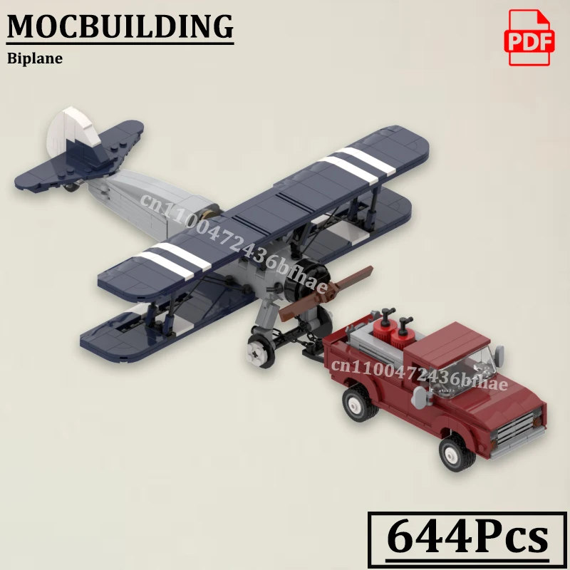 كتل طائرة ذات طائرة عرض نموذج MOCBUILDING الإبداعية شاحنة مقطورة الطوب طائرة الطائرات البناء الطوب اللعب هدية